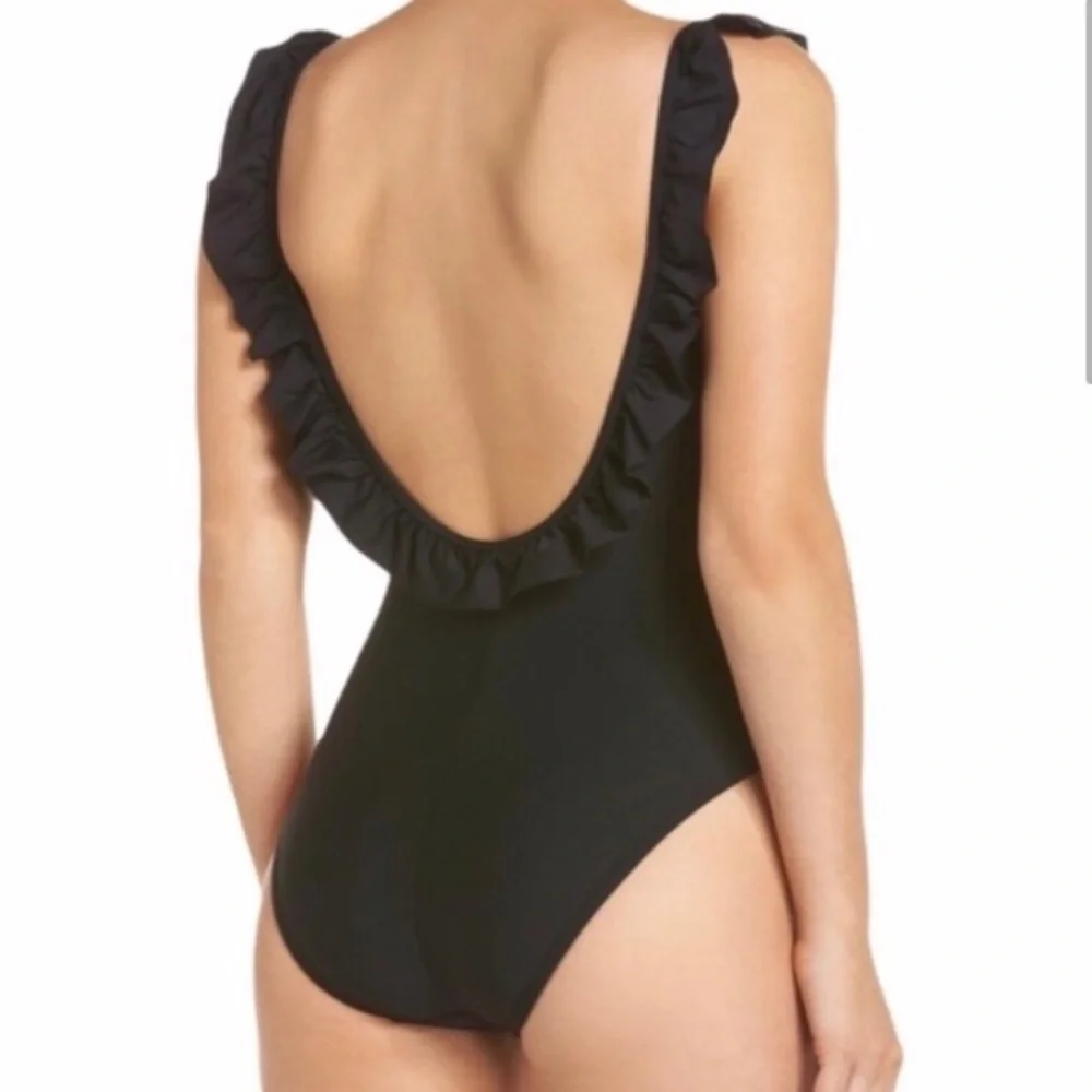 J. Crew Ruffle Scoopback one-piece swimsuit S2.